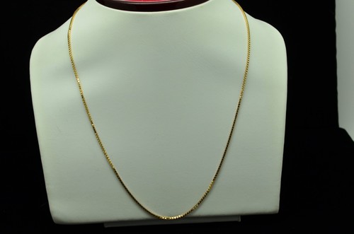 CUTE 14K YELLOW GOLD BOX CHAIN NECKLACE 