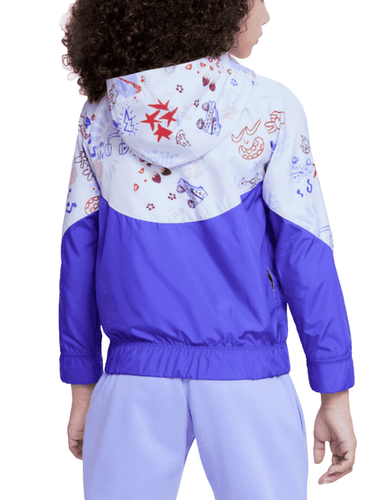 NIKE Big Girls' Sportswear Icon Clash Windrunner Jacket L Large (14-16) Purple - Picture 4 of 8