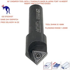 CHAMFER TOOL 90* WITH 1 MADE IN JAPAN CARBIDE INSERT 3 CUTTING EDGES 1-20MM