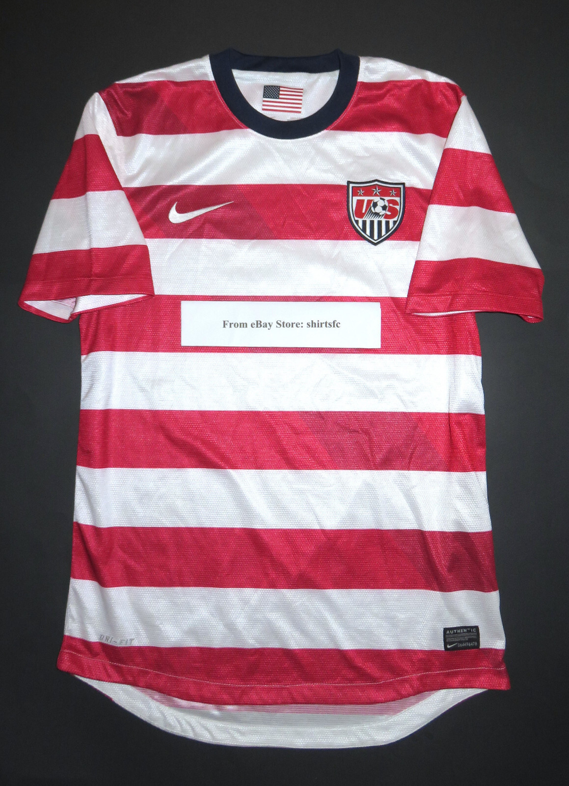 2012-2013 Nike Authentic USA USMNT Waldo Soccer Jersey Shirt Kit Small World Cup
