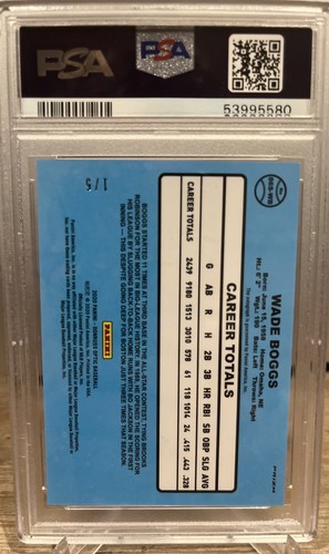 2020 Donruss Optic Wade Boggs PSA Mint 9 Auto /5 - Picture 2 of 2