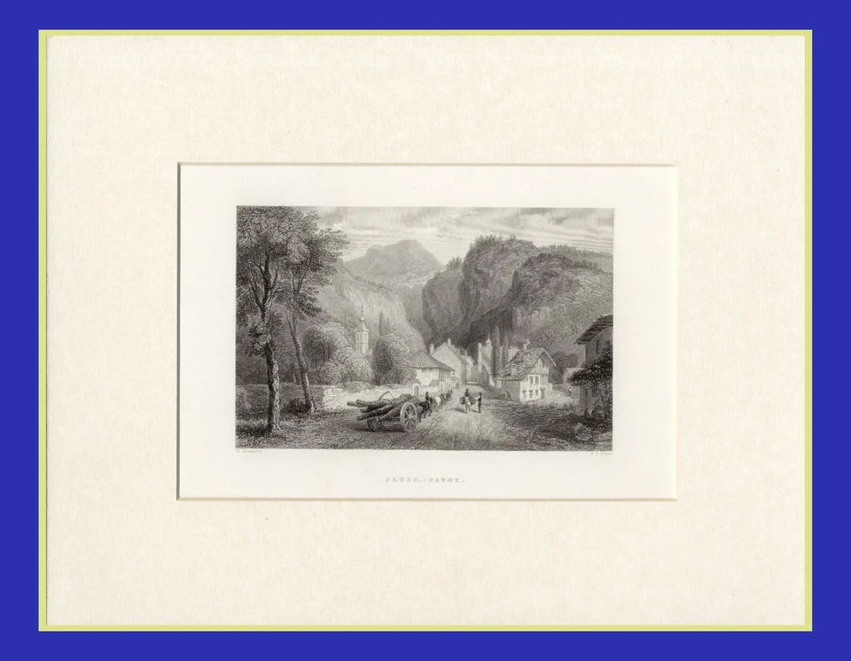 CLUSE, Alta Savoia , di Brockedon , incisione su acciaio ,1836 - Imagen 2 de 3