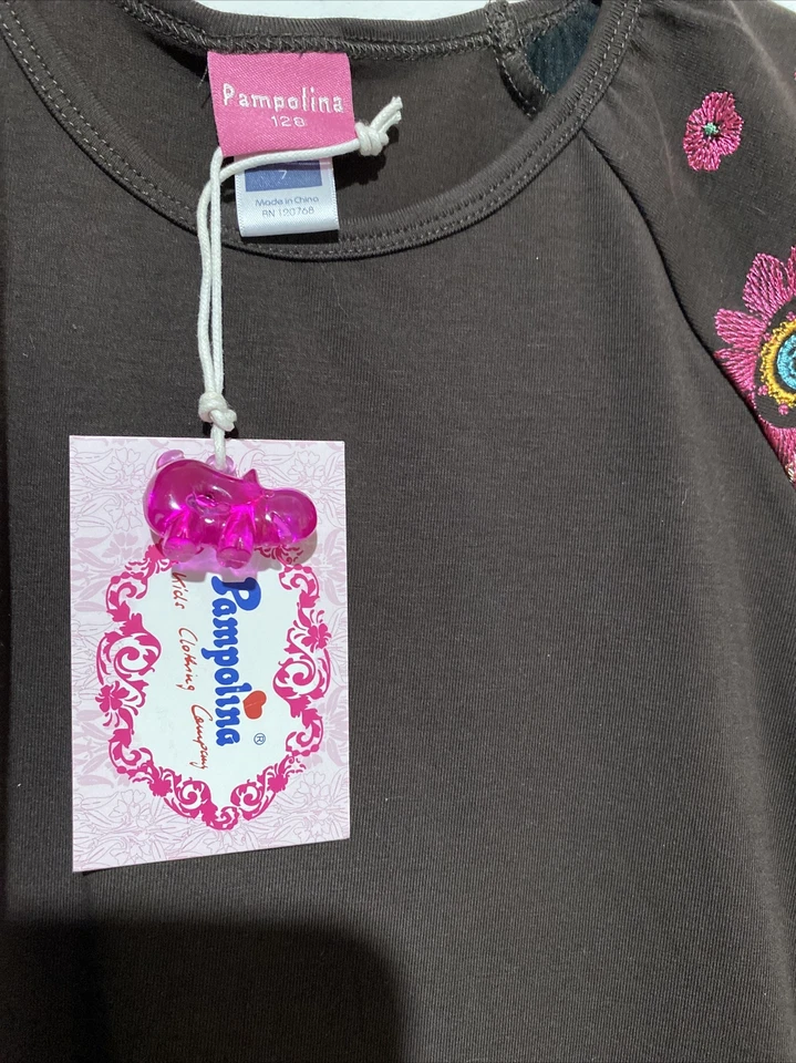 Vestido Pampolina Niñas Talla 7 Colorido Bordado Nuevo con Etiquetas $48 Minorista Foto 2 de 4