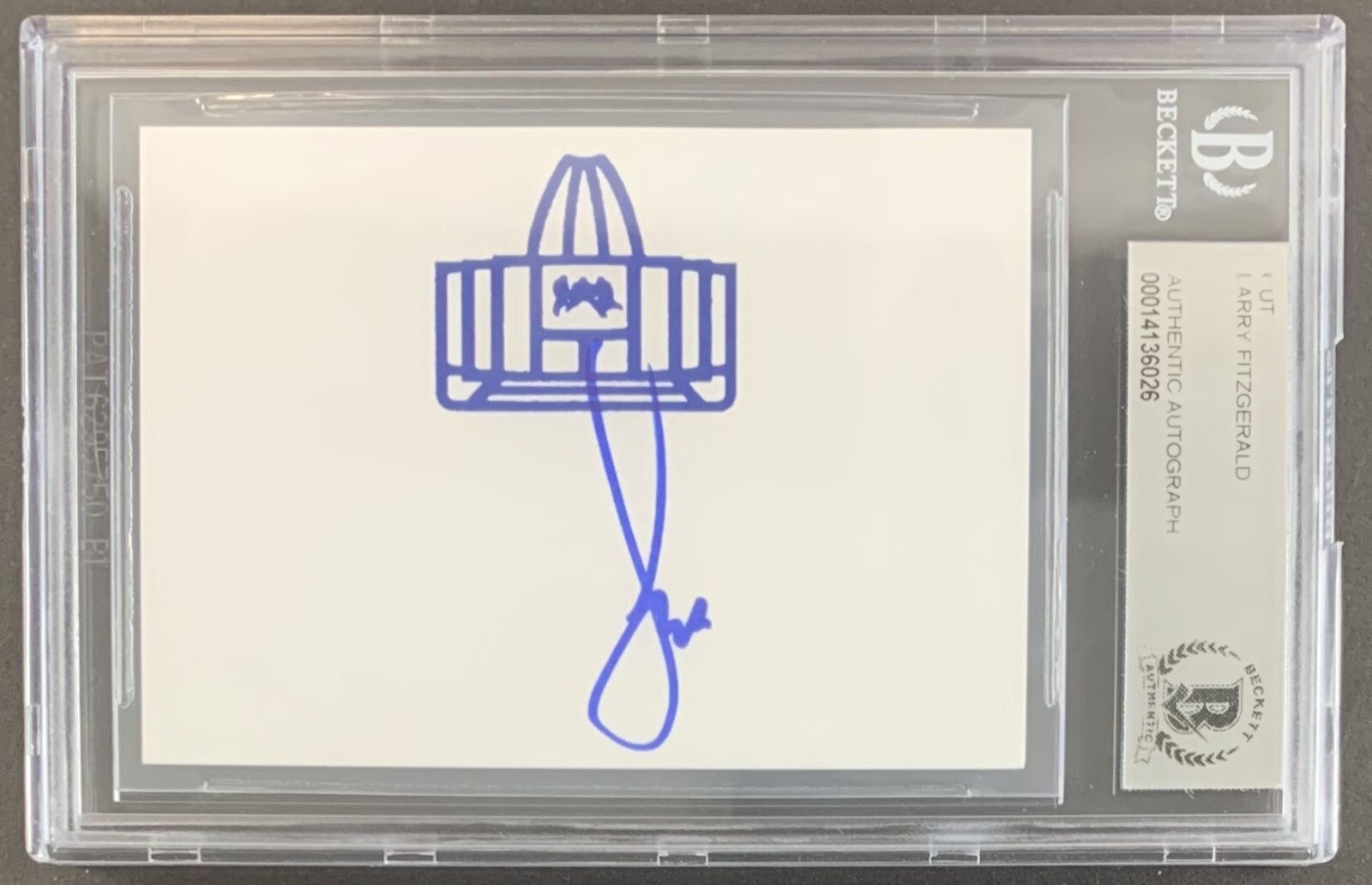 Larry Fitzgerald Autographed Signed Arizona Cardinals Pittsburgh Beckett BAS Slab 