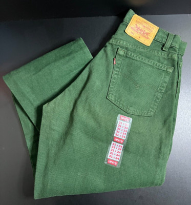 Levis 554 Vintage Green Jeans Made In USA Men's Size 31x34 Relaxed Fit Straight