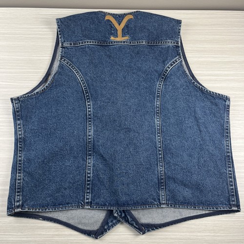 Wrangler Yellowstone Dutton Ranch Denim Vest Jean Mens XL Western Cowboy - Picture 3 of 10