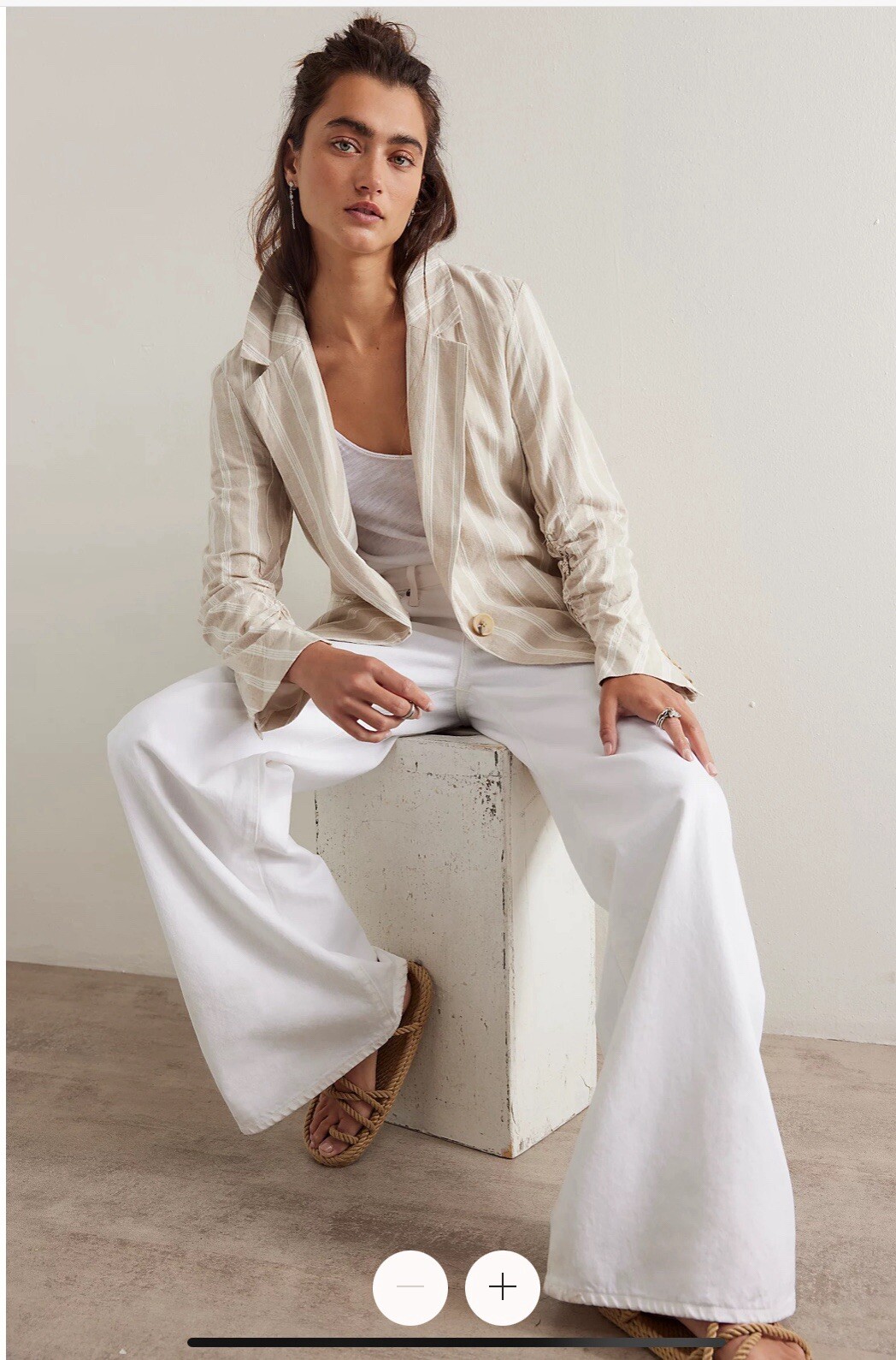 Free People Fern Blazer Linen-cotton Blend SZ S NWOT $39.99. (Original $198)