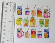 Violette Stickers - TROPICAL DRINKS - 4x4 Square of RETIRED Stickers #K9