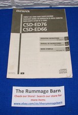 AIWA CSD-ED76 CSD-ED66 STEREO CD RADIO CASSETTE --- OWNERS MANUAL ---- SEE PICS