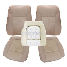 For 2011-2014 Ford F150 Driver Passenger Bottom Top Fabric Seat Cover Adobe Tan