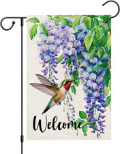 Hummingbird Spring Summer Floral Garden Flag 12X18 Inch Double Sided Welcome Sma