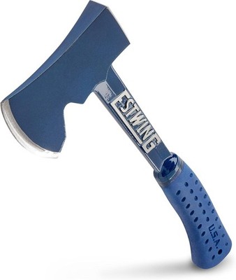 Camper's Axe 14'' USA Made Blue Hatchet W/ Tent Stake Puller & Shock Reduction
