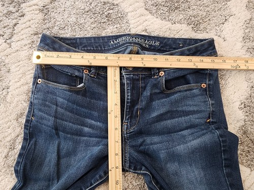 American Eagle Jeans Damen 10 lang blau Super Skinny Denim Hose abgeschnitten - Bild 4 von 7