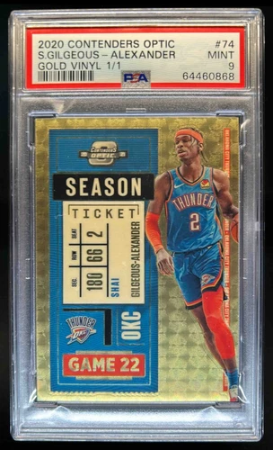 2020-21 Panini Contenders Optic Shai Gilgeous-Alexander Gold Vinyl #1/1 PSA 9