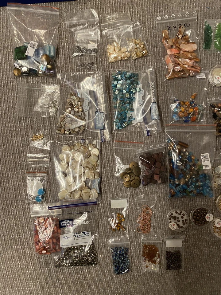 Schmuckzubehör Hobbyauflösung 35tlg. Perlen Rocailles Perlmutt uvm. - Bild 3 von 4