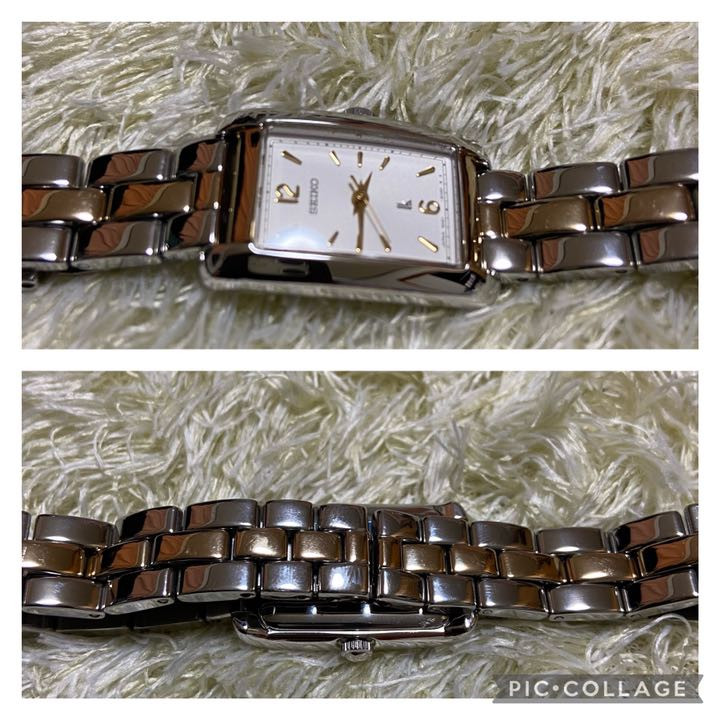 SEIKO LUKIA 稼動品 4M21-5260 ルキア シルバー×ゴールド Seiko Lukia 4N21-5260 Analog Quartz Women Beautiful Rukia