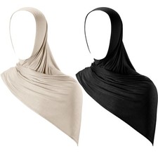 Instant Hijab Jersey Long Stretch 2 Pcs for Women Muslim Head Scarf - Soft