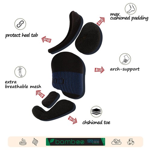 Coolmax Bamboo Viscose Kids No Show Socks Compression Athletic Running Sports... - Picture 3 of 6