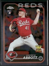 Andrew Abbott Rookie RC Card 2024 Topps Chrome #154 Cincinnati Reds. rookie card picture