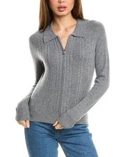 Incashmere Zip Front Cashmere Cardigan Women's