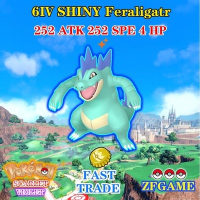  POKEMON 6IV SHINY Feraligatr + EVS   SCARLET and VIOLET  Online delivery  ENG