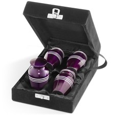 Mini Cremation Urns for Human Ashes, Keepsake Set of 4 Purple Striped