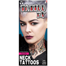 Tinsley Transfers Neck Tattoo Spider Temporary Tattoos - Morris Costumes