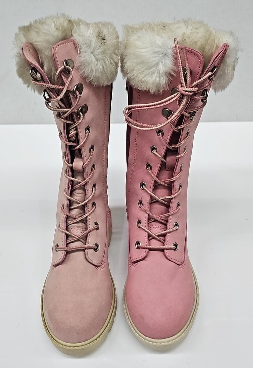 Timberland Toddler's Faux Fur Suede Pom Pom Tall Winter Snow Boots