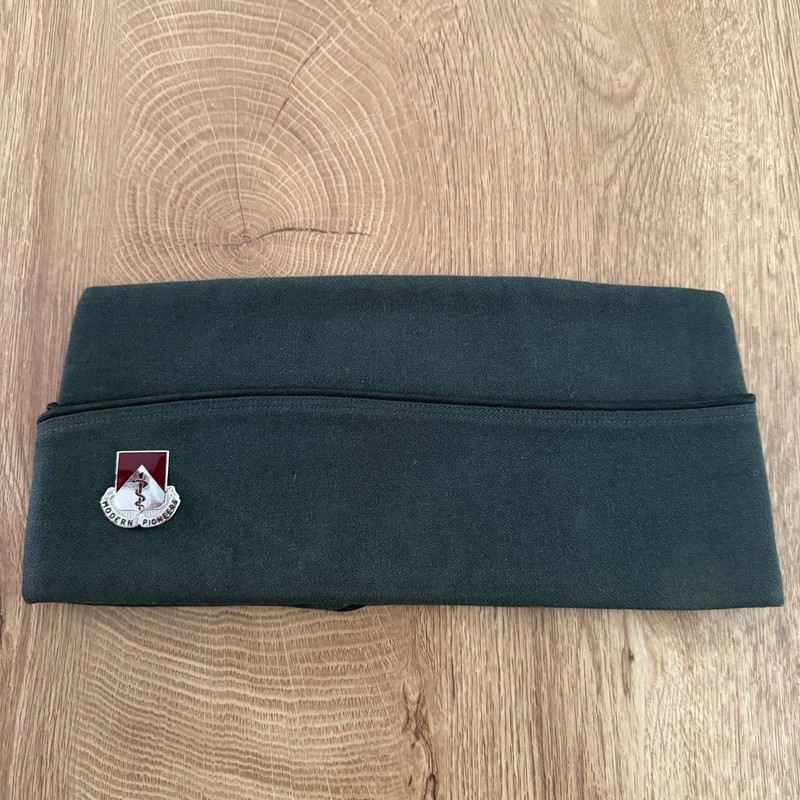 Army Garrison Cap Hat Uniform DUI Vietnam 1st Armor 47th Support 1958 IDed Named