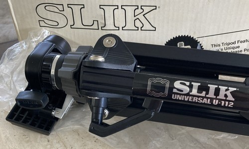 SLIK Tripod Universal U-112 Delux From 22" to 58" Travel Lightweight Excellent - Picture 3 of 11