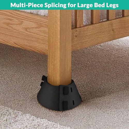 Bed Frame Leg Protectors Covers, Toe Protectors, Black - Picture 5 of 7