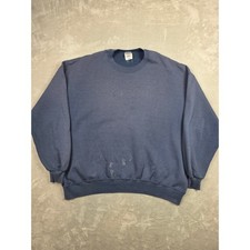 Vintage Jerzees Sweatshirt Men 3X Blue Crewneck USA Made Heavy Fading Distressed