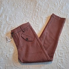 Zara girls size 10 plaid red, black brown white dressy pants NEW