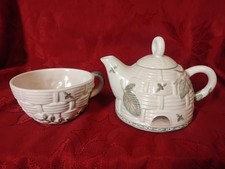 Pfaltzgraff NATUREWOOD TEAPOT & CUP Bee Hive ...