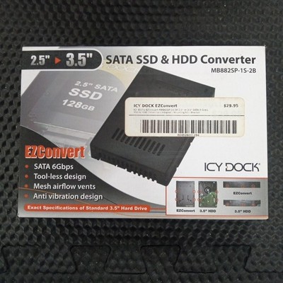 Icy Dock EZConvert 2.5'' To 3.5'' SATA SSD/Hard Drive Converter; Black