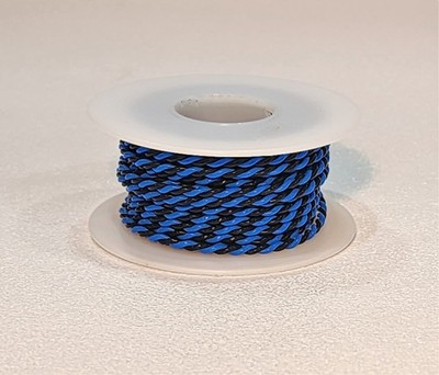 24 AWG Gauge UL1213 PTFE Hook-up Wire BLACK + BLUE  Twisted Pair 25 foot spool
