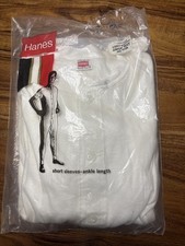 NOS Vtg Hanes Cotton Union Suit Ribbed Knit Light Weight Sz 42 Trunk 68