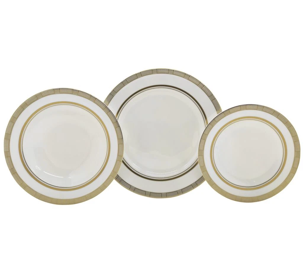 Grande piatto da portata in ceramica bianca con bordo oro CW | Kaufen