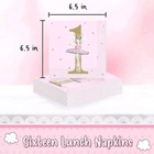 GIRLS PINK GOLD 1ST BIRTHDAY PARTY BALLERINA 16 PLATES & 16 NAPKINS  — photo 2