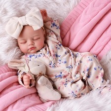 Adorable Reborn Girl  17 Inch Reborn  Doll Realistic, Soft Cloth Body Sleeping
