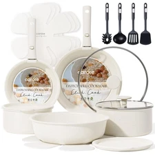 CAROTE Pots and Pans Set Non Stick, Cookware Sets, 11pcs Kitchen , Oven/Fridge