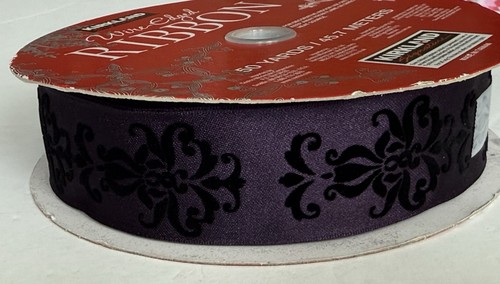 Kirkland Beautiful Purple Christmas Theme Wire Edged Ribbon 50 Yards 1.5” Wide. - Picture 3 of 8