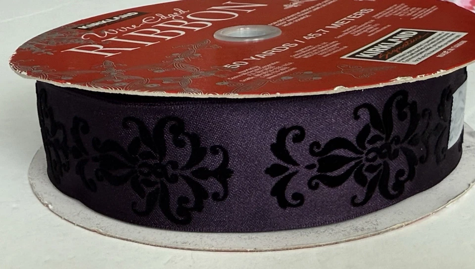 Kirkland Beautiful Purple Christmas Theme Wire Edged Ribbon 50 Yards 1.5” Wide. - Image 3 of 4