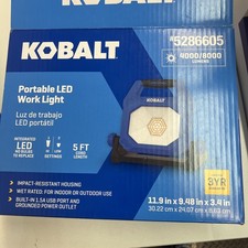 Kobalt 4000/8000 Lumens Portable LED Blue Detachable Work Flood Light - NEW