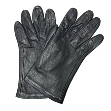 LANVIN COLLECTION - Black Leather Women's Gloves