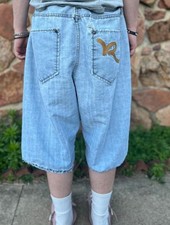 Vintage Roca Wear Baggy Blue Denim Jean Shorts Jorts Men's Size 42 Y2k Hip Hop