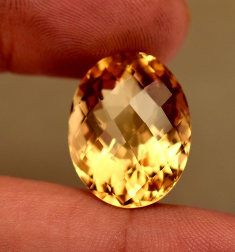 Piedra preciosa suelta corte ovalado natural naranja amarillo citrino certificado 16,35 quilates - Imagen 5 de 5