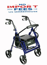 Drive Medical Duet Dual Function Transport Wheelchair Rollator Walker 300 lbs