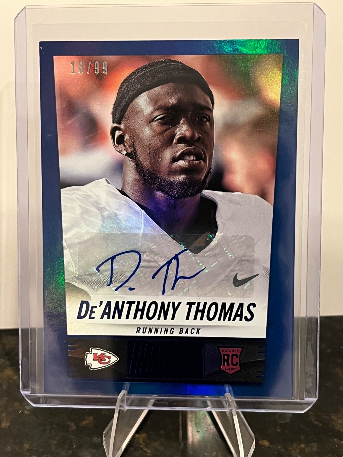 2014 Score De'Anthony Thomas RC Rookie Signatures Blue Auto /99 #361 Chiefs