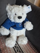 BMW White Teddy Bear Plush Gund Blue Knit Logo Sweater New Tag 14" Description 